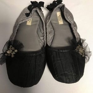 Simply Vera large Slippers bows black silver/grey
